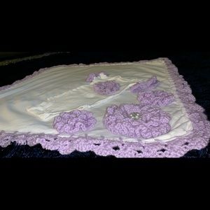 Baby crochet blanket and onsie